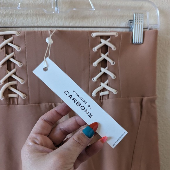 Carbon38 X Jonathan Simkhai Lace Up Corset Leggings Toasted Nut M Medium - Picture 2 of 7